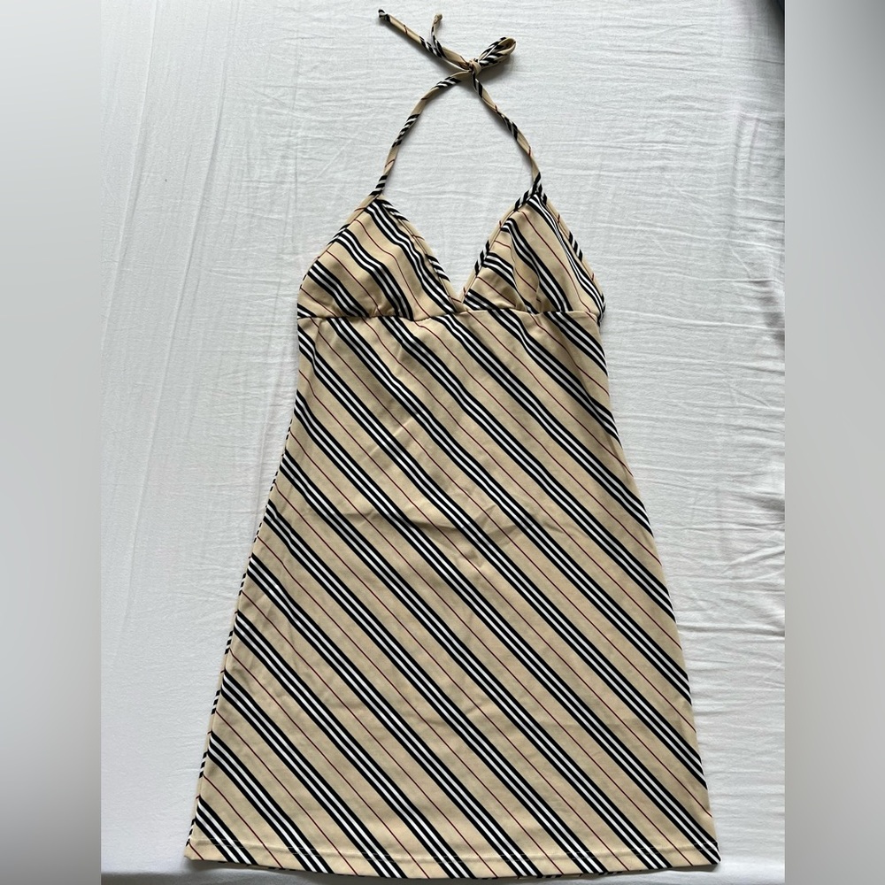 Burberry London Striped Halter Dress
